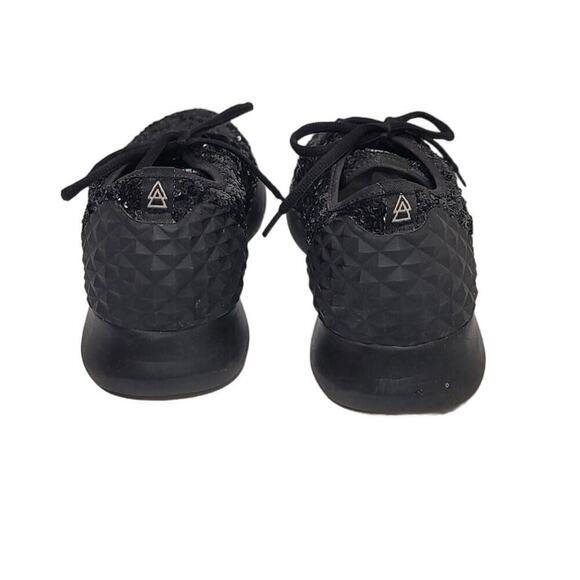 ELENA IACHI Lace up Sneaker Black with Glitter Black Holographic Women's 40 - Picture 4 of 6